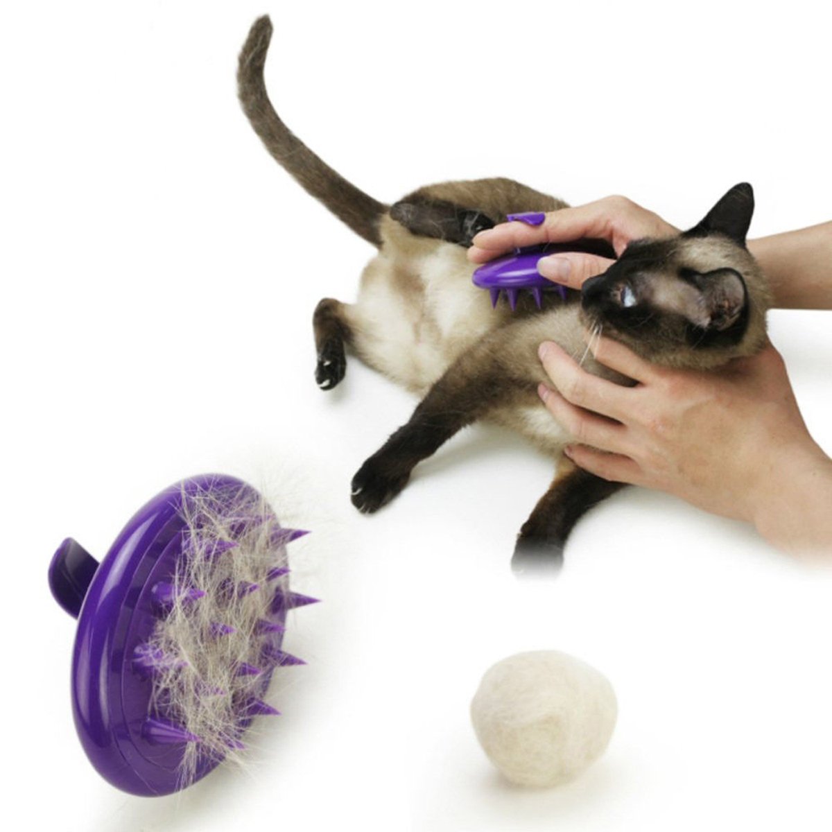 AmeiTech Ultra-Soft Silicone Pet Comb Small Dog Brush Cat Bath Brush Dog Grooming Pet Hair Brush Cat Massage Comb, Safe & No Scratching