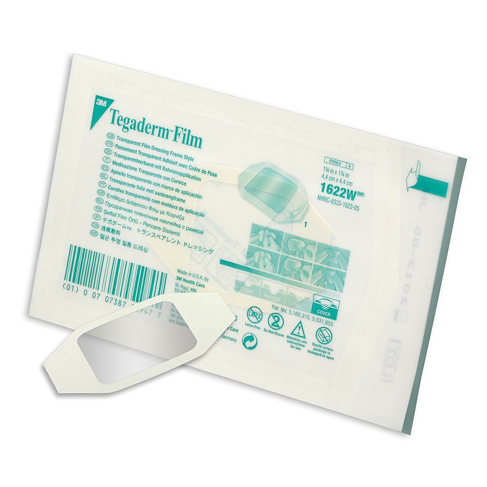 3M™ Tegaderm™ Transparent Film Dressing Frame Style, 1622W, 1-3/4 in x 1-3/4 in (4.4 cm x 4.4 cm), 100/ct 4ct/Case
