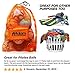 Extra Large Heavy Duty Soccer Ball Mesh Bag for Sports, Beach and Swimming Gears. Adjustable Shoulder Strap Made to Fit Adults and Kids. Secure Side Pocket for your Personal Item. 40x30 IN, Orange