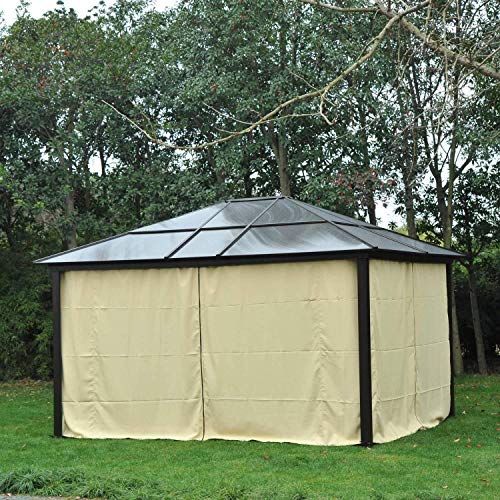 Ausstattung Patio Aluminium Pavillon Baldachin Festzelt Party Zelt Hardtop Dach Gartenunterstand mit Mesh Seitenwände 4… – Bild 3