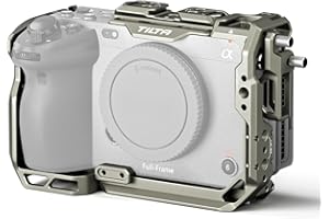 Tilta Full Camera Cage for FX3/FX30 V2 | Top Plate NATO Rail, Cold Shoe, 1/4"-20 and 3/8"-16 | Thumb Screw Design | Titanium 