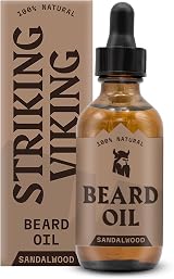 Striking Viking Sandalwood Beard Oil 60 ml for Growth Vegan Fast Absorbing