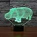 SUPERNIUDB 3D Hippo Night Light LED USB 7 Color Change LED Table Lamp Xmas Toy Gift
