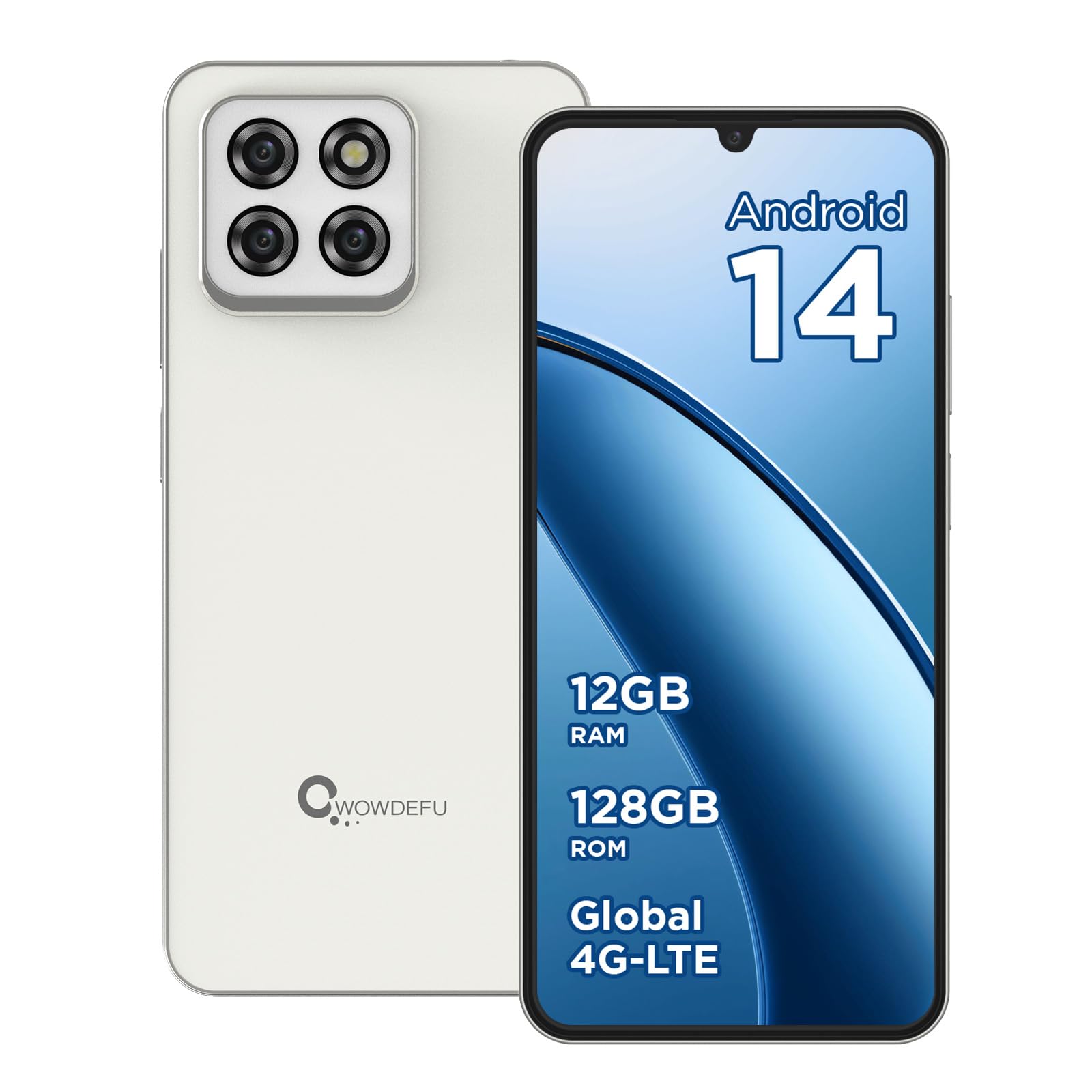 Android 14 Unlocked Cellphone,12GB+128GB expandable Mobile Phone Without Contract Smartphone,Octa Core 6.75 