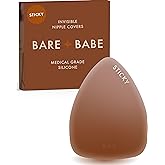 Bare Babe Triangle Adhesive Nipple Covers - Sticky Reusable Silicone Breast Stickers - Waterproof, Nude, 4 Shades
