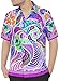 LA LEELA Men's Aloha Hawaiian Shirt Short Sleeve Button Down Casual Beach Party Multicoloured