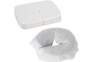 Charmyth 100 PCS Disposable Face Cradle Covers,17 x 13 inch Disposable Headrest Cover, Soft Fiber for Spa Massage Table Salon