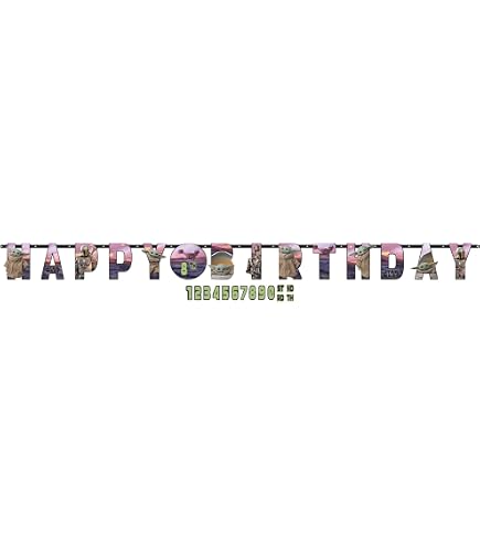 Star Wars Yoda Themed Birthday Banner Kit - Customizable Age Numbers, 10ft Decoration With Attachable Pieces - View #3