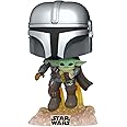 Funko Pop! Star Wars: The Mandalorian - Mandalorian Flying with The Child Grey