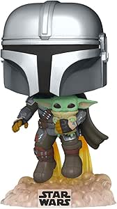 Funko Pop! Star Wars: The Mandalorian - Mandalorian Flying with The Child Grey
