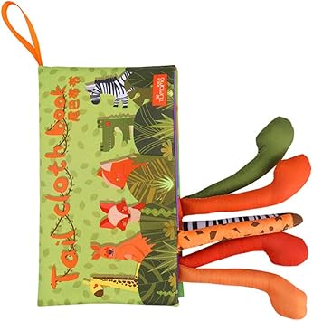 Amazon Co Jp 赤ちゃん布の本 アニマルテール3dパズルベビーブック 幼児向け 感覚の本を学ぶ スキルの男の子と女の子を識別する グリーン スポーツ アウトドア