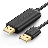 UGREEN USB Data Transfer Cable USB 2.0 Transfer Data Easy Link Cable for Windows, Mac Data transferring from PC to PC Black 2m