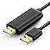 UGREEN USB Data Transfer Cable USB 2.0 Transfer Data Easy Link Cable for Windows, Mac Data transferring from PC to PC Black 2m