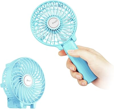 EasyAcc Handheld USB Fan 6 Blades 3 Speeds 180° Foldable Battery