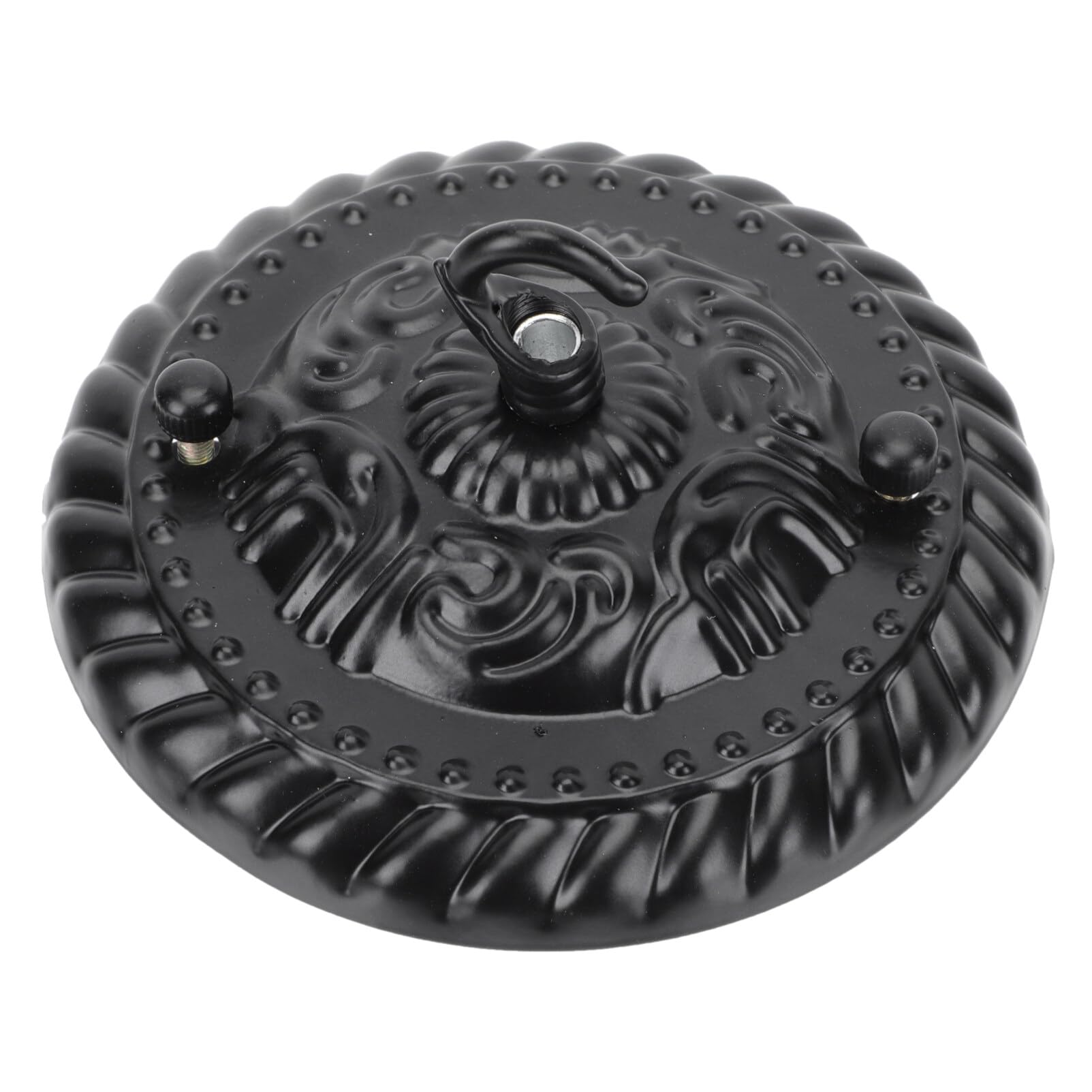 ibasenice Chandelier Shade Hook - 2pcs Hanging Plate Retro Decor Ceiling Plate Hanger Hooks Black Hooks Chandelier Black Trim Pattern Hook Branches Lamps Metal