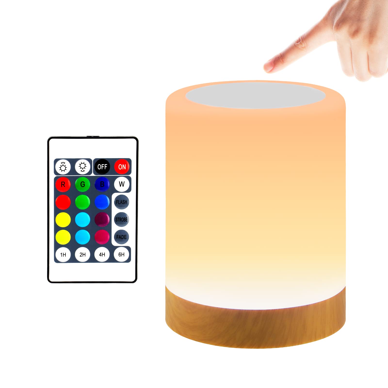 JOPHEK LED Bedside Lamp, Touch Sensitive Night Light, 13 Colours, 3 Different Modes, Atmosphere Table Lamp with Timing Function for Bedroom, Living Room and Children's Room