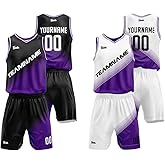 Custom Reversible Basketball Jersey for Men Women Adult Youth Print Name Number Logo