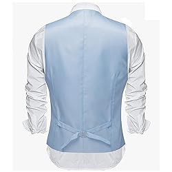 Barry.Wang Mens Baby Blue Suit Vest Formal/Leisure