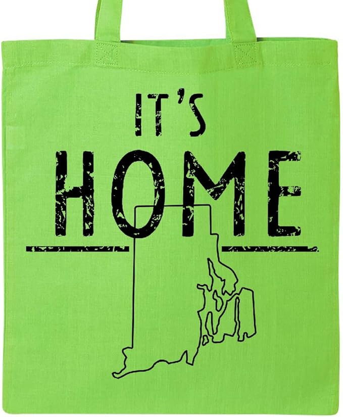 Amazon.com: Inktastic It's Home- State Of Rhode Island Outline Tote Bag Lime Green 38f48: Clothing