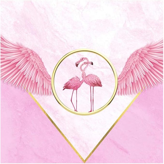 Fototapete Hauptdekoration Tapete rosa geometrische runde Tier Flamingo