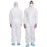 Cleaing Disposable Coveralls, SMS Paint Suit for Men, 3-Pack/Case of 30 | Elastic Wrists and Hood, Full-Body Coverage, for Painting, Cleaning, Construction, Available in 5 Sizes