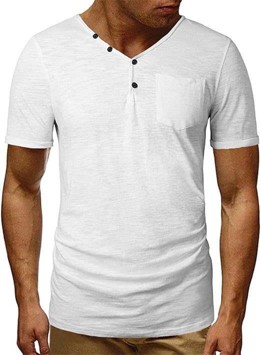 tee shirt manche courte homme col v