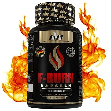 MVN® Abnehmen F-BURN Fatburner Kapseln, Hochdosiert, Energie-Stoffwechsel, Glucomannan, Appetitzügler, Diät optimiert von Exp
