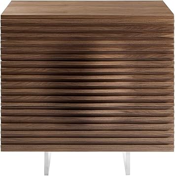 Amazon Com Casabianca Furniture Moon Dresser In High Gloss White Lacquer With Brushed Stainless Steel Walnut Veneer Furniture Decor