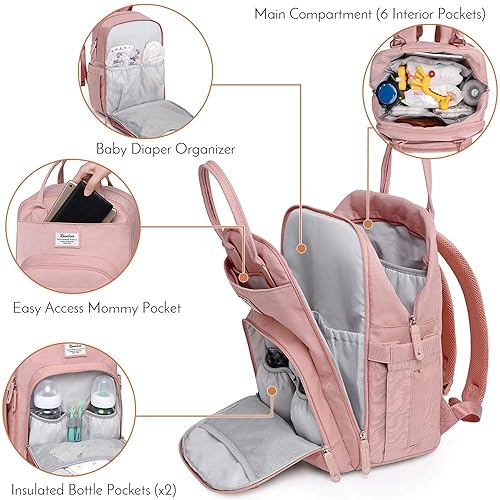 Pocket Organizers Ruvalino Nappy Bag Diaper Bag Backpack, RUVALINO