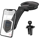 Magnetic Phone Car Mount - FITFORT Universal Dashboard Car Phone Holder with Strong Suction Cup and Comes with Air Vent Holde