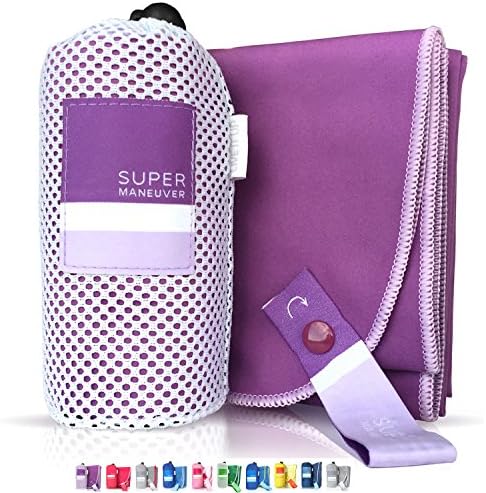 Super Towel for Sports, Travel & Beach - Lightweight, Compact, Absorbent, Quick-Dry, Soft Microfiber Suede - For the pool, bath, gym, yoga, hiking, camping & outdoors (Purple, XL (60x32"))