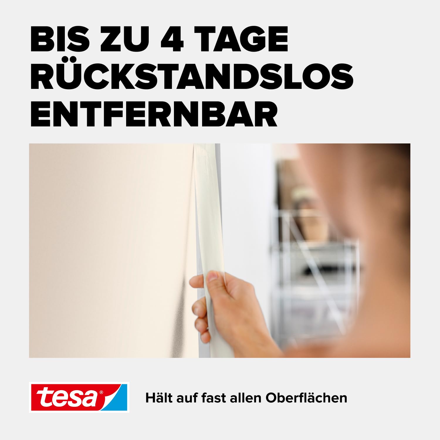 tesa Malerband ECONOMY - Vielseitiges Klebeband für Malerarbeiten ohne Lösungsmittel - Bis zu 4 Tage nach Gebrauch rückstandslos entfernbar, 5x 50 m x 30 mm 4