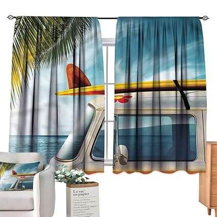 Amazon Com Mannwarehouse Privacy Curtain Surfboard Vintage Van