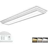 FAITHSAIL Dimmable 4FT LED Wraparound Light, Selectable 3 Color Temperature 3000K/4000K/5000K CCT 50W 5500LM 4 Foot Kitchen LED Light Fixture, Flush Mount 48 Inch Ceiling Lighting Fixture, 1 Pack