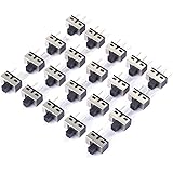 Cylewet 20Pcs 5mm High Knob Vertical Slide Switch 3 Pin 2 Position 1P2T SPDT Panel (Pack of 20) CYT1107