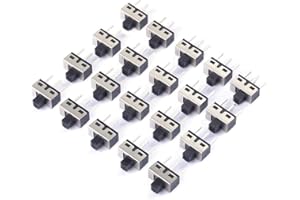 Cylewet 20Pcs 5mm High Knob Vertical Slide Switch 3 Pin 2 Position 1P2T SPDT Panel (Pack of 20) CYT1107