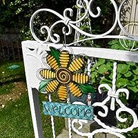 Morning View Rustic Metal Daisy Welcome Sign For Front Door Porch Garden Yard Wall Art Home Decor 15 Inch Amazon Ae