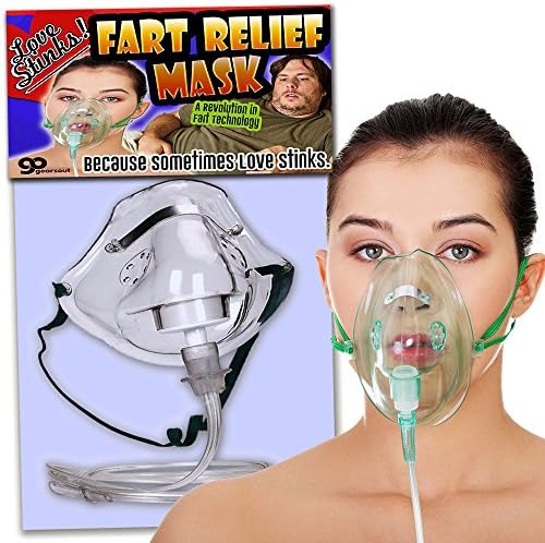 gears Out Love Stinks Fart Relief Mask - Fart gifts- Funny gifts For Women - Funny Bridal Shower gifts - Oxygen Mask gag - gifts For Wives - Dutch Oven Mask