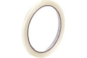 MECCANIXITY Filament Strapping Tape, 1/5 Inch x 22 Yards 5.3 Mil Reinforced Fiberglass Tape Transparent, Pack of 3