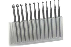 Luo ke 12 Pcs Round Shape Ball Burr Set - 3/32'' Shank Jewelry Making Burs Round Ball Shape Engraving Bits for Lapidary (008-