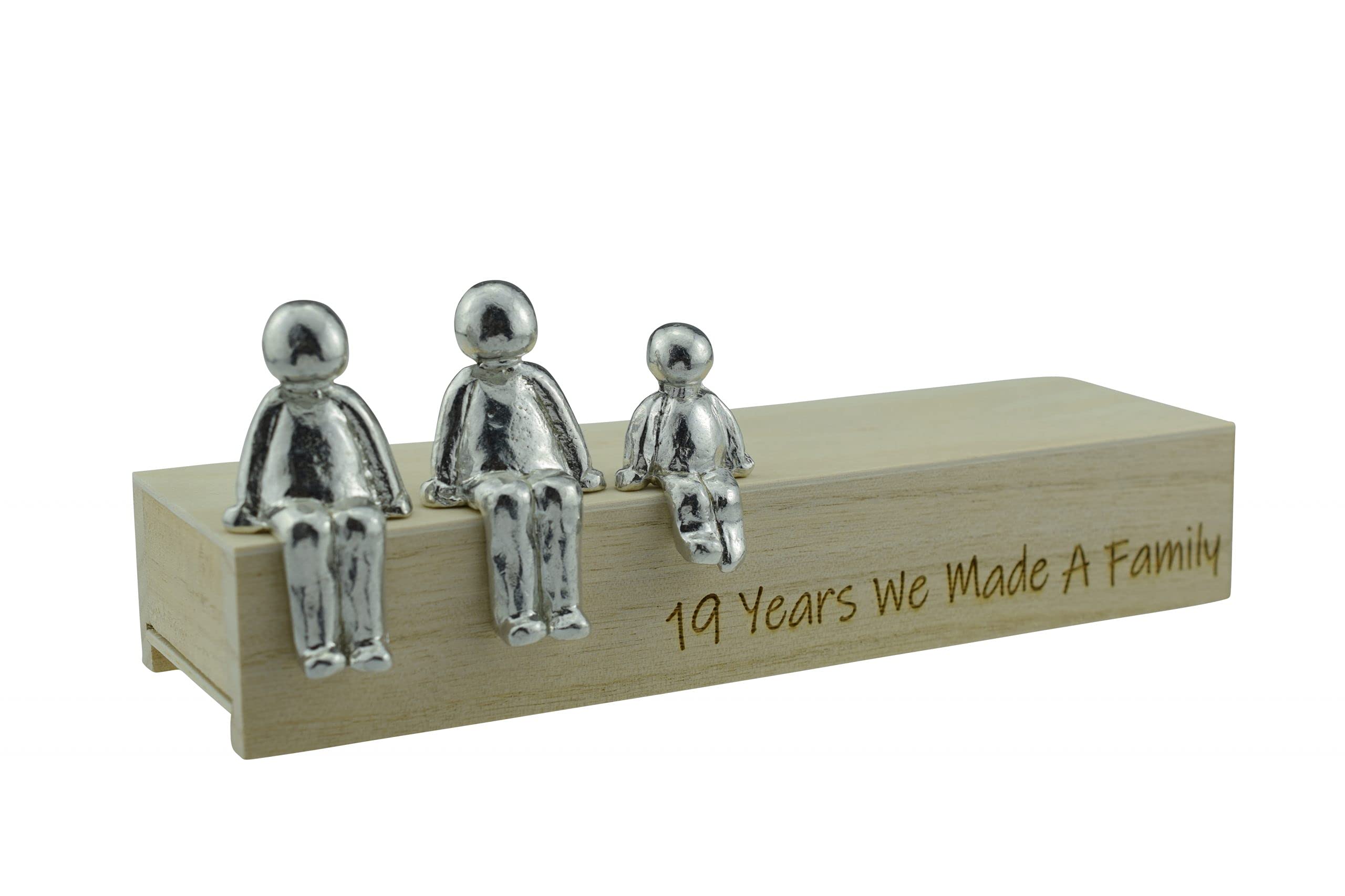 Pirantin 19th Anniversary Idea - 19 Years We Made A Family Metal Ornament - Choose Your Family Combination Box & Woodgrain May Vary(1 Child)