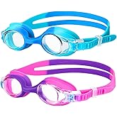 Starweh Kids Swim Goggles, 2 Pack Swimming Goggles No Leaking Anti Fog Kids Goggles for Boys Girls(Age 6-14)