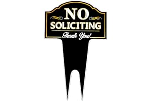 HPMAISON 15 inch Metal No Soliciting Sign for House for Front Door No Silication Sign Outdoor Home Heavy Duty Rust-Free Alloy Refuse Door Knockers & Bell Ringers No Solicitors