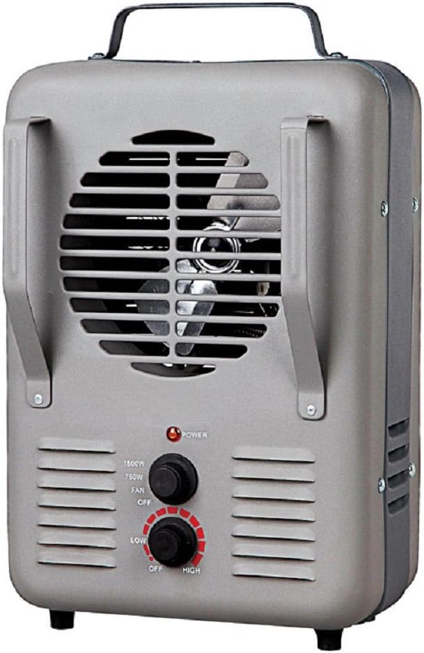Soleil Milk House Utility Heater Fan Forced 750 / 1500 W Gray