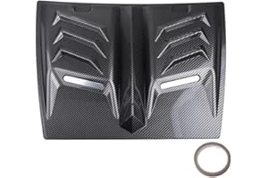 Geynutaly 1 PCS Car Air Flow Intake Hood Scoop Vent Bonnet Decorative Cover Center Side Air Outlet Hood Universal A, Carbon Fiber Pattern