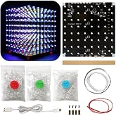 Hexidos 8x8x8 LED Cube Kit DIY Electronic Kit Soldering Project Kit, User Needs to Solder The LED, and The Displayed Content Can Be Modified [3D8C-MULTI]