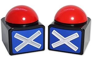 OFVENS Game Answer Buzzers for Game Show with Light & Sound, Family Feud Buzzer Alarm Sound, Trivia Quiz Got Talent Buzzer Toys, Game Buzzers 2Pcs