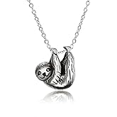 YAFEINI Sloth Gifts S925 Sterling Silver Sloth Necklace Cute Sloth Pendant Jewelry for Women Girls Gifts