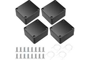 FULUSHOUXI Project Box, 4 Pcs Electrical Junction Box, IP65 Waterproof Electrical Project Case, ABS Plastic Dustproof Outdoor Electrical Boxes, Electronic Junction Box Power Enclosure, 2.5x2.3x1.4 inch (A)