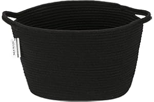 Sea Team Oval Cotton Rope Woven Storage Basket with Handles, Diaper Caddy, Nursery Nappies Organizer, Baby Shower Basket for 